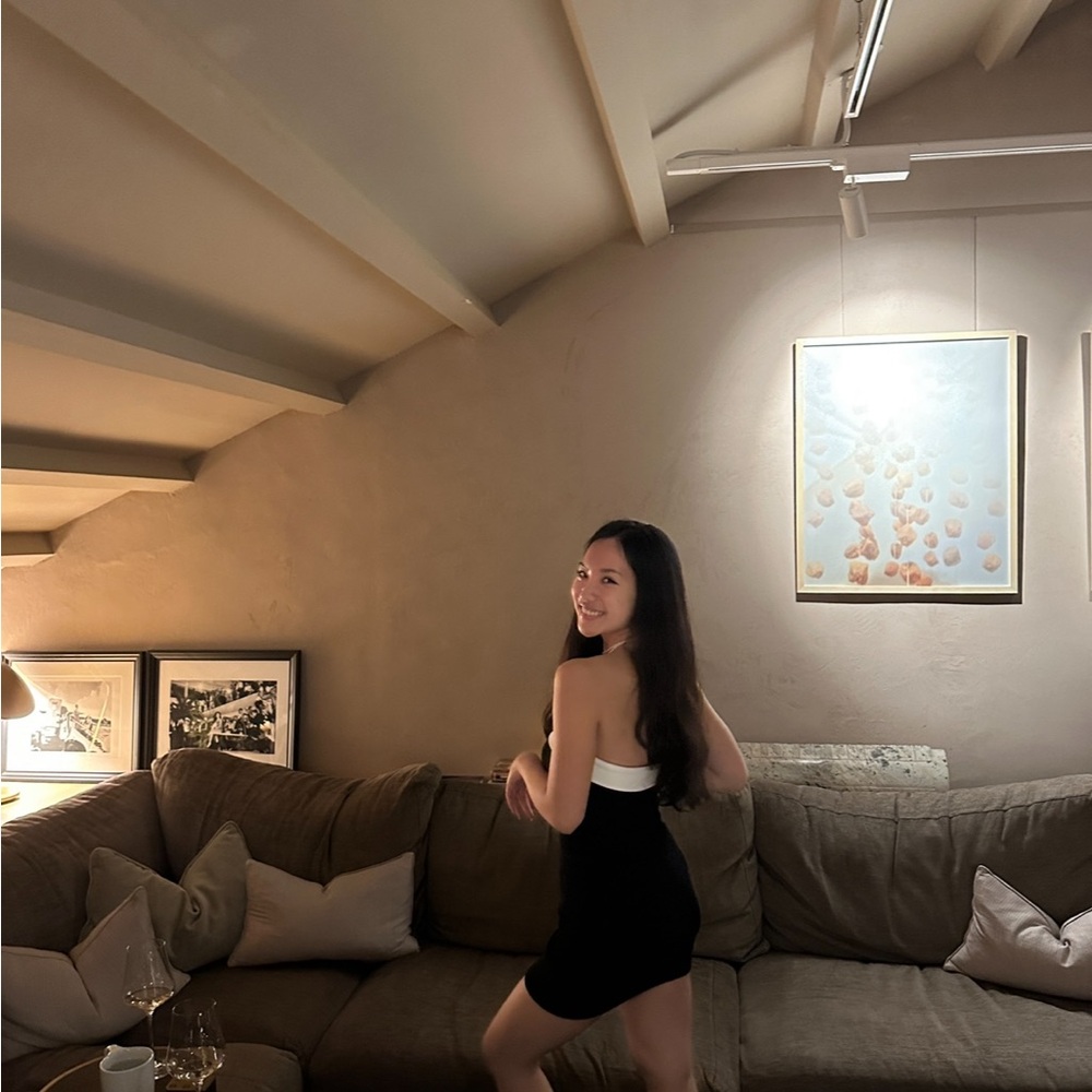 Black and White Tube Dress - Picture 2 of 5